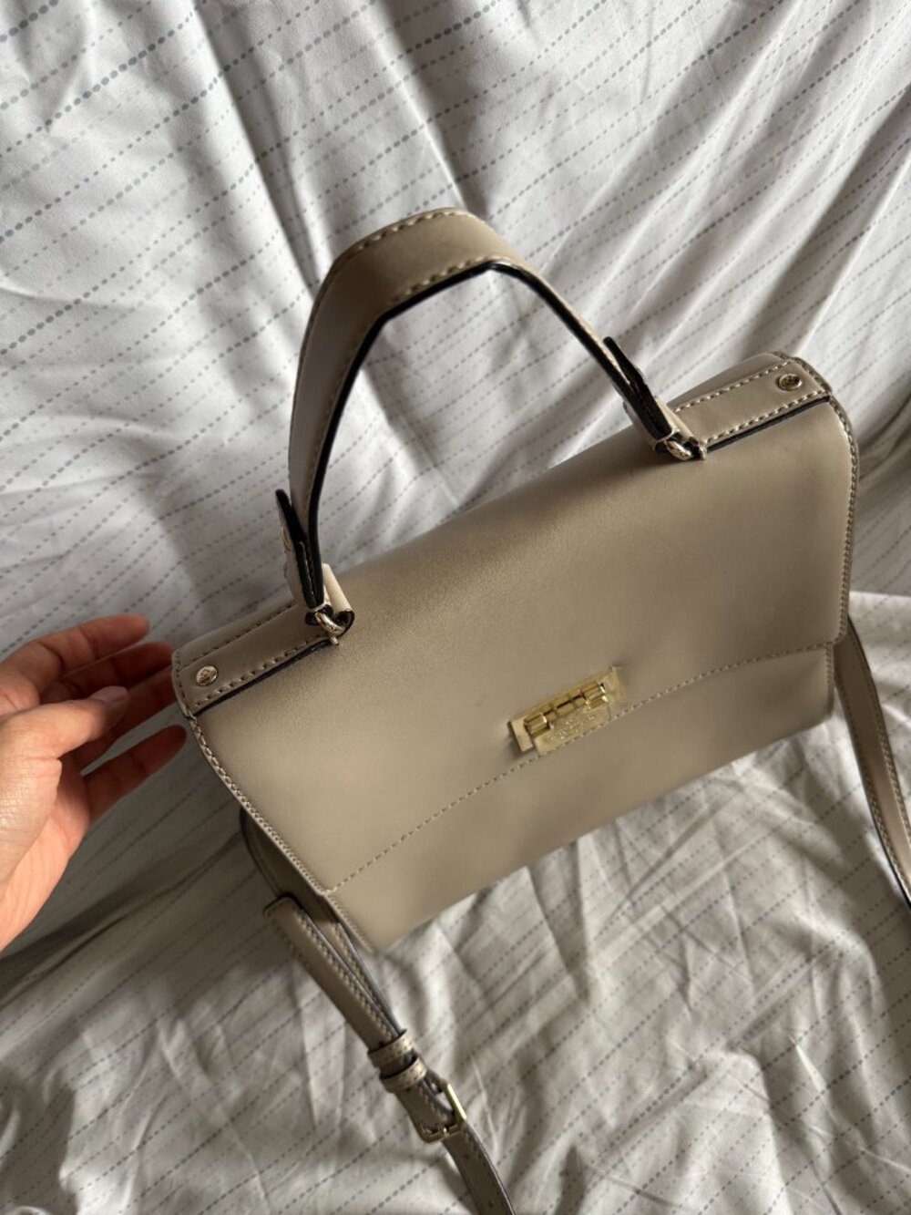 Kate Spade New York 100% Leather Cream Top Handle Crossbody Satchel - Picture 7 of 14